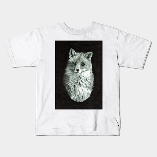 Fox Portrait Kids T-Shirt by WaterGardens